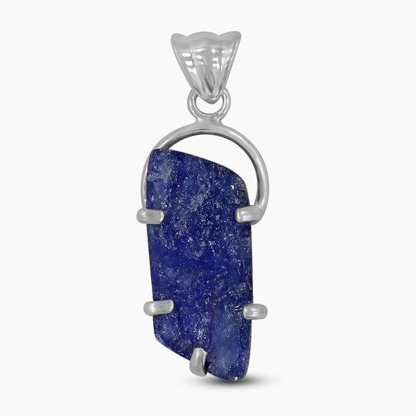925 Silver Raw Tanzanite Pendants