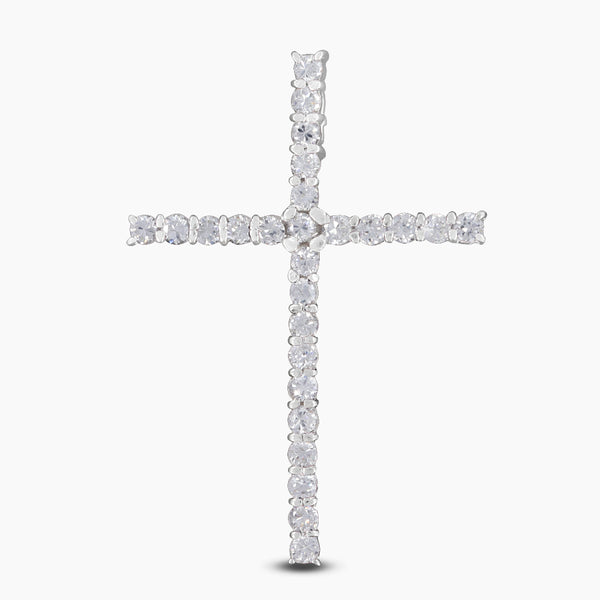 Cubic Zirconia Holy Cross Silver Pendants