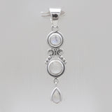 Ethiopian Opal & Garnet Silver Drop Pendants