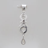 Ethiopian Opal & Garnet Silver Drop Pendants