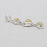 Ethiopian Opal & Garnet Silver Drop Pendants