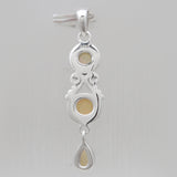 Ethiopian Opal & Garnet Silver Drop Pendants