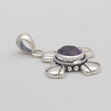 Purple Amethyst Silver Cross Pendants