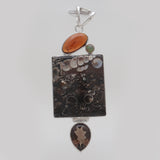 Turritella Agate Silver Pendants
