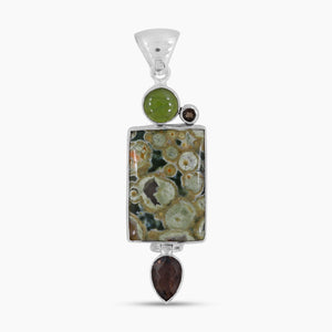 Rainforest Jasper Silver Pendants