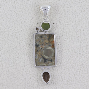 Rainforest Jasper Silver Pendants