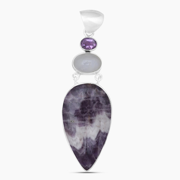 Amethyst Lace & Moonstone Silver Designer Pendants