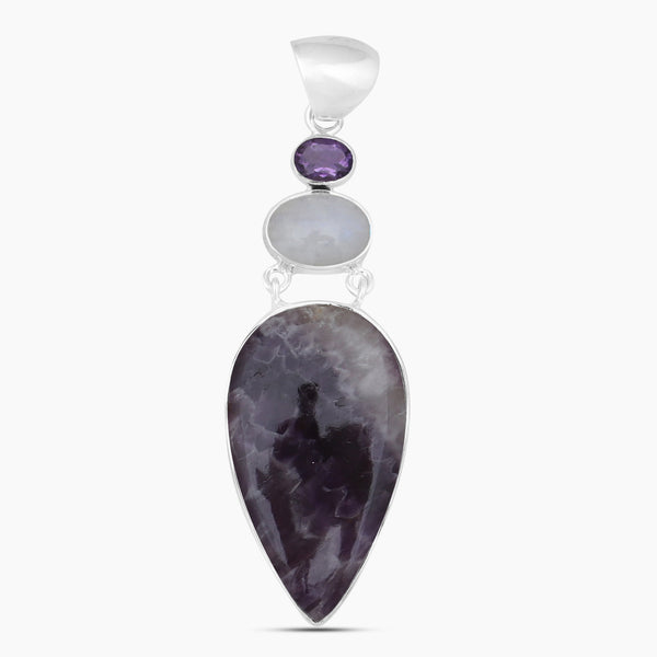 Amethyst Lace & Moonstone Silver Designer Pendants