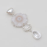 Amethyst Slice With Multistone Drop Pendants