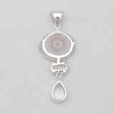Amethyst Slice With Multistone Drop Pendants