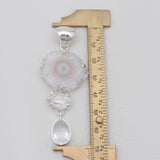 Amethyst Slice With Multistone Drop Pendants