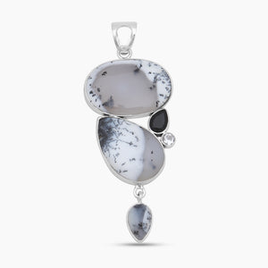 925 Sterling Silver Dendritic Opal Pendants