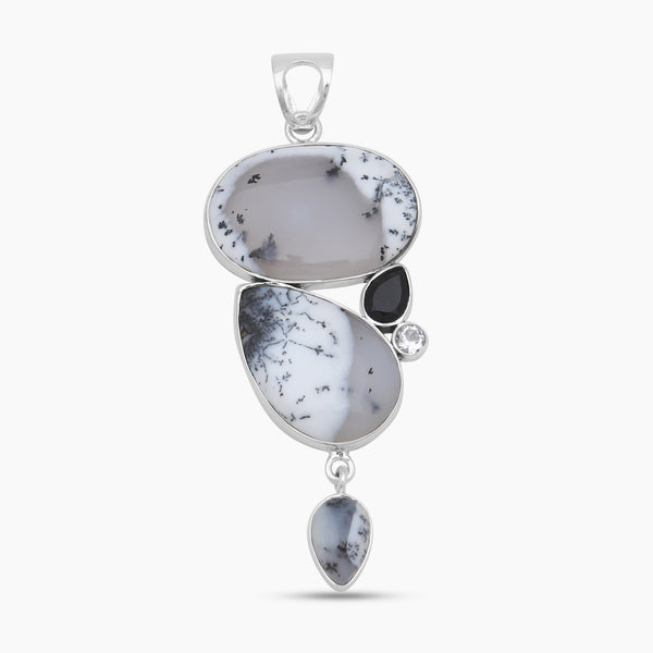 925 Sterling Silver Dendritic Opal Pendants