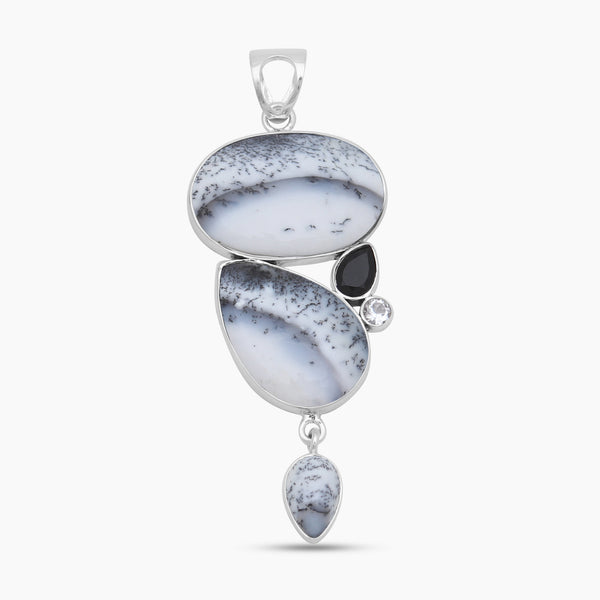 925 Sterling Silver Dendritic Opal Pendants