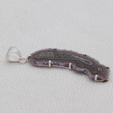 Amethyst Slice Pendant in 925 Silver