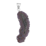 Amethyst Slice Pendant in 925 Silver