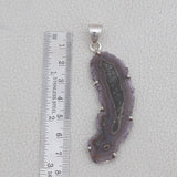 Amethyst Slice Pendant in 925 Silver