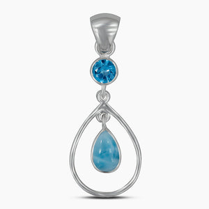 925 Sterling Silver Blue Topaz Pendants