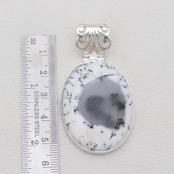 Dendritic Opal Silver Pendants