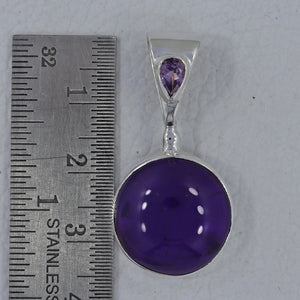 925 Silver Amethyst Cabochon Pendants