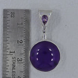 925 Silver Amethyst Cabochon Pendants