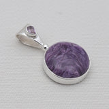 925 Sterling Silver Purple Charoite Pendants