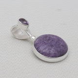 925 Sterling Silver Purple Charoite Pendants