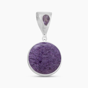925 Sterling Silver Purple Charoite Pendants