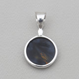 Pietersite Jasper & Blue Topaz Silver Pendants