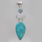 925 Sterling Silver Arizona Turquoise Pendants