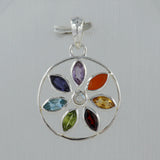 925 Sterling Silver Multi Stone Pendants