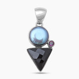 Black Onyx & Pearl Silver Pendants