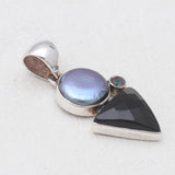 Black Onyx & Pearl Silver Pendants