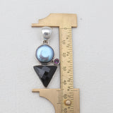 Black Onyx & Pearl Silver Pendants