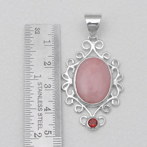 925 Sterling Silver Pink Opal Pendants