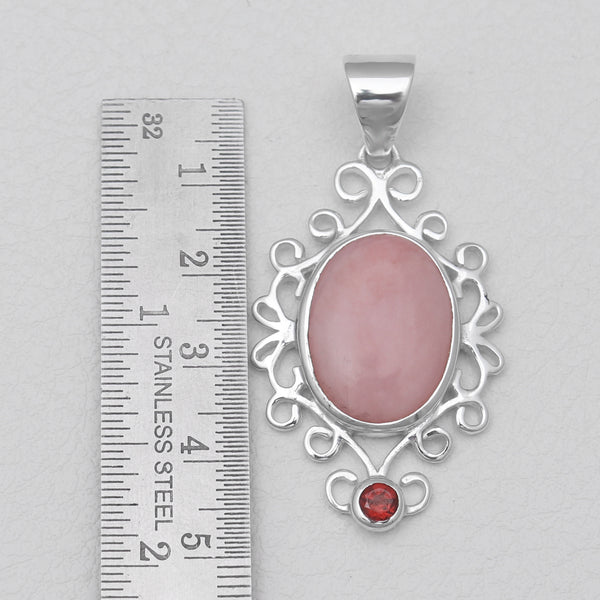 925 Sterling Silver Pink Opal Pendants