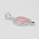 925 Sterling Silver Pink Opal Pendants