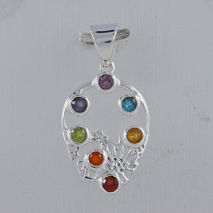 Seven Chakra Silver Pendants