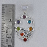 Seven Chakra Silver Pendant