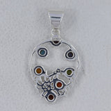 Seven Chakra Silver Pendant