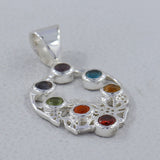 Seven Chakra Silver Pendant