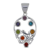 Seven Chakra Silver Pendant