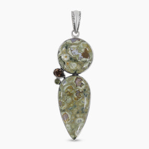 925 Sterling Silver Rainforest Jasper Pendants