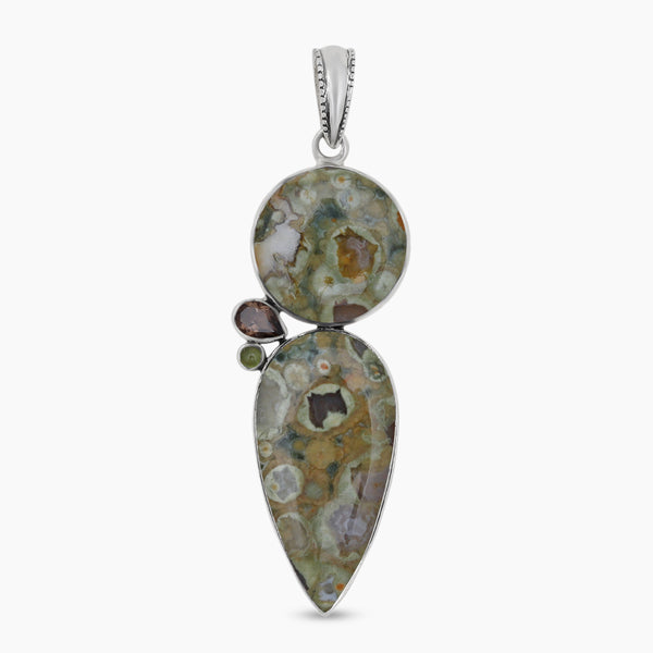 925 Sterling Silver Rainforest Jasper Pendants