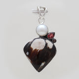 Peanut Wood Jasper Silver Pendants