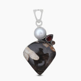 Peanut Wood Jasper Silver Pendants