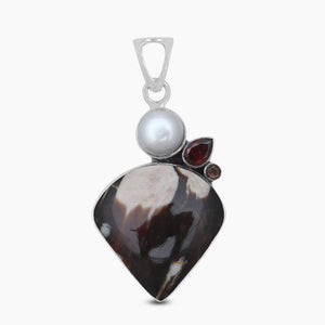 Peanut Wood Jasper Silver Pendants