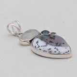 Dendritic Opal With Multistone Silver Pendants