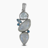 Rainbow Moonstone Silver Pendants