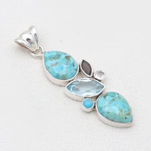 925 Sterling Silver Arizona Turquoise Pendants